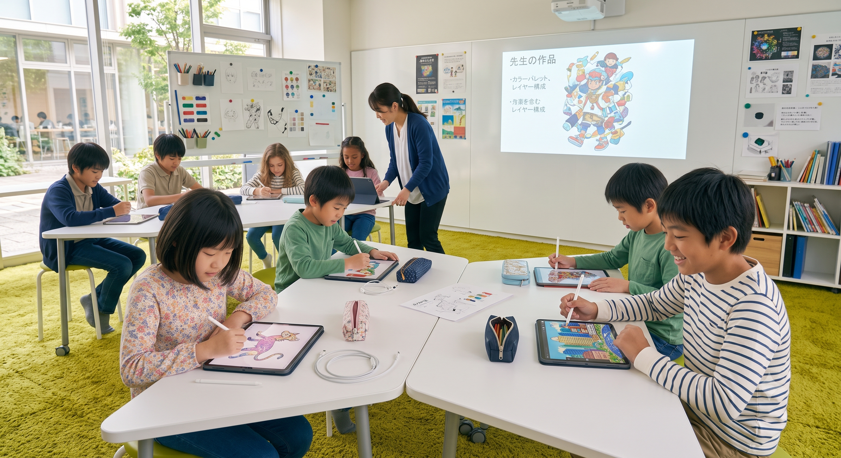 教室で学ぶ子どもたち